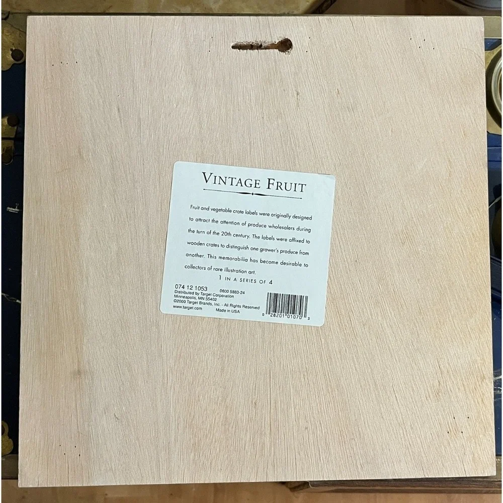 ORANGEDALE Sunflower Valencias Crate Label Wall Art Wood Farmhouse Decor 10x10in